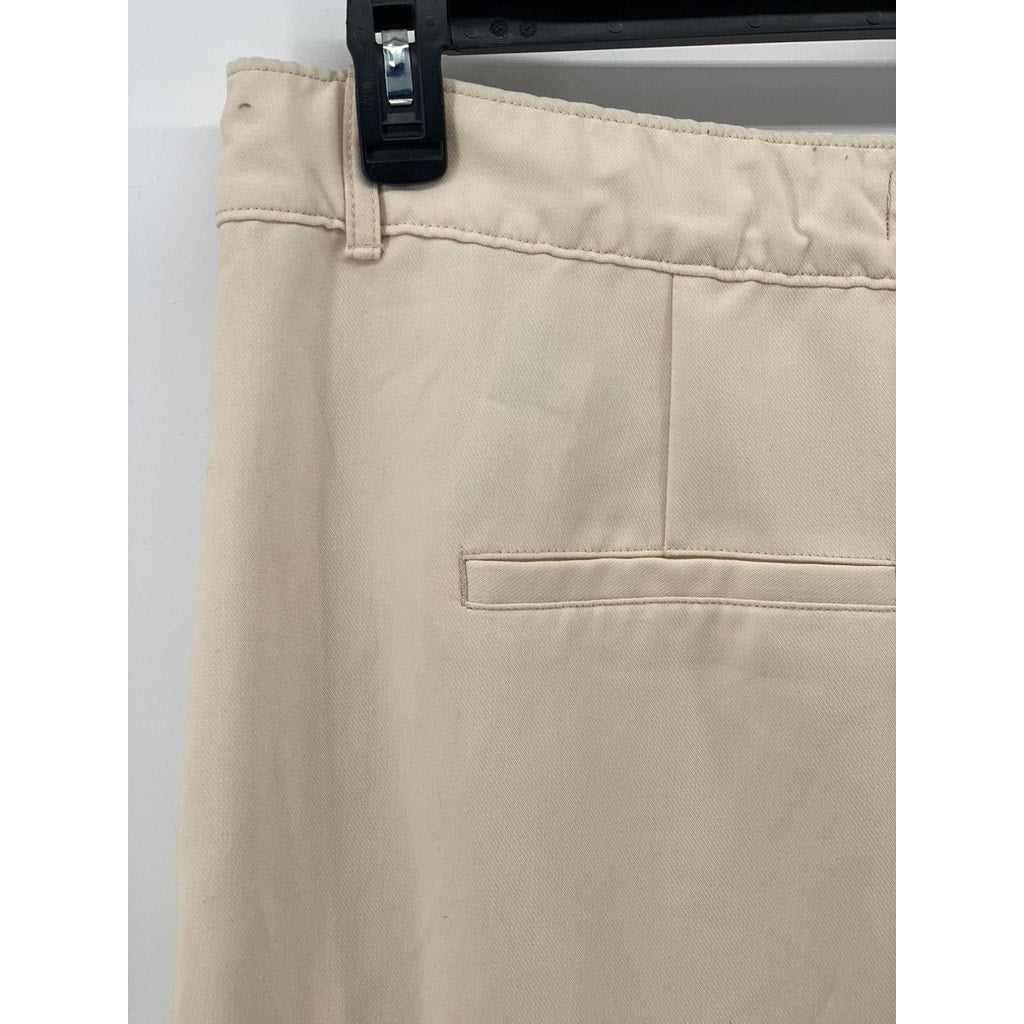 ABERCROMBIE & FITCH Women's Beige Solid Wide-Leg Cropped Pants SZ XL