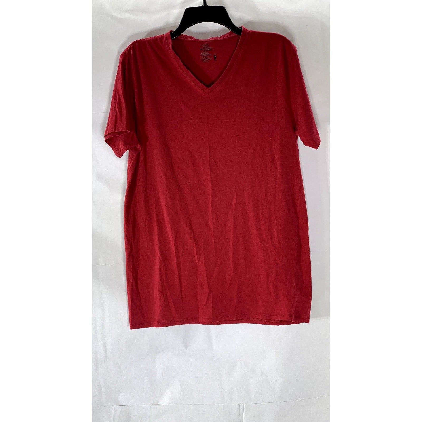 JOCKEY Men’s Red Solid Cotton Stretch V-Neck Short Sleeve T-Short SZ M
