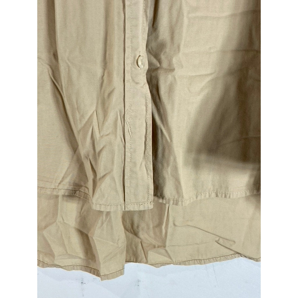 COTTON:ON Women's Tan Oversized-Fit Button-Up Long Sleeve Patch Pocket Top SZ XS