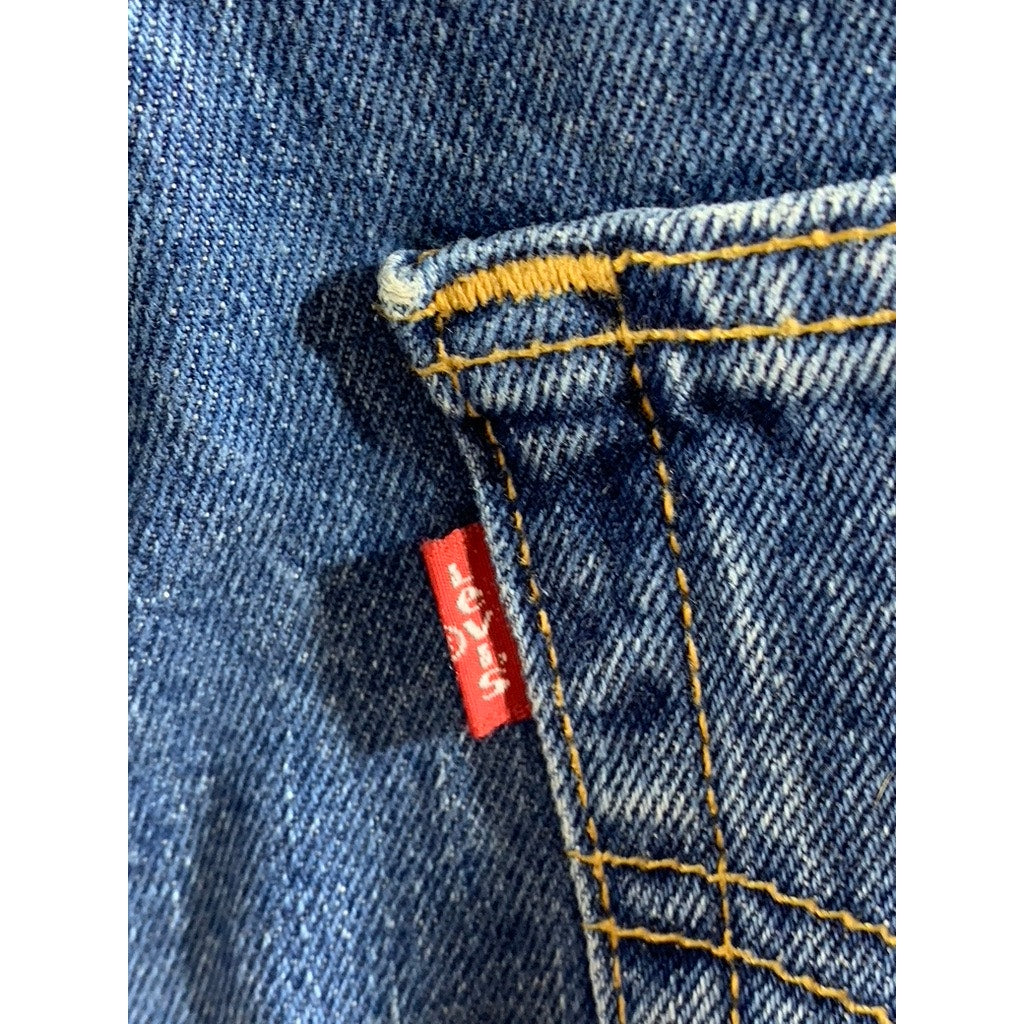 LEVI'S Women's Dark Blue Denim 534 04 Vintage Distressed Slim-Leg Jeans SZ 27X34