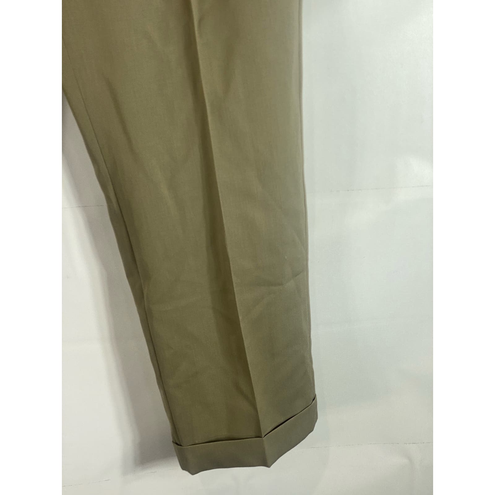 TOMMY HILFIGER Men's Tan Vintage Pleated Front Cuffed Dress Pants SZ 40X31