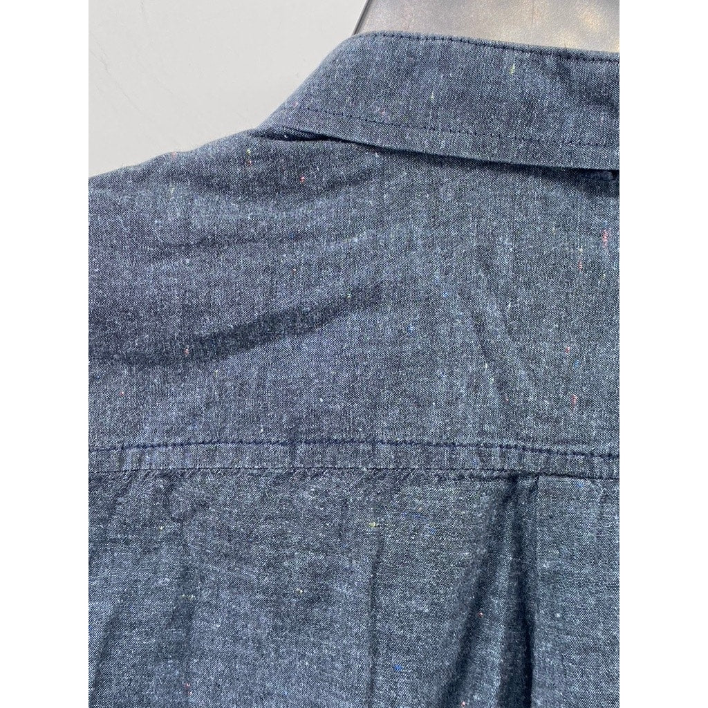 DESCENDANT OF THIEVES By Dres Ladro Men's Blue Regular-Fit Button-Up Shirt SZ L