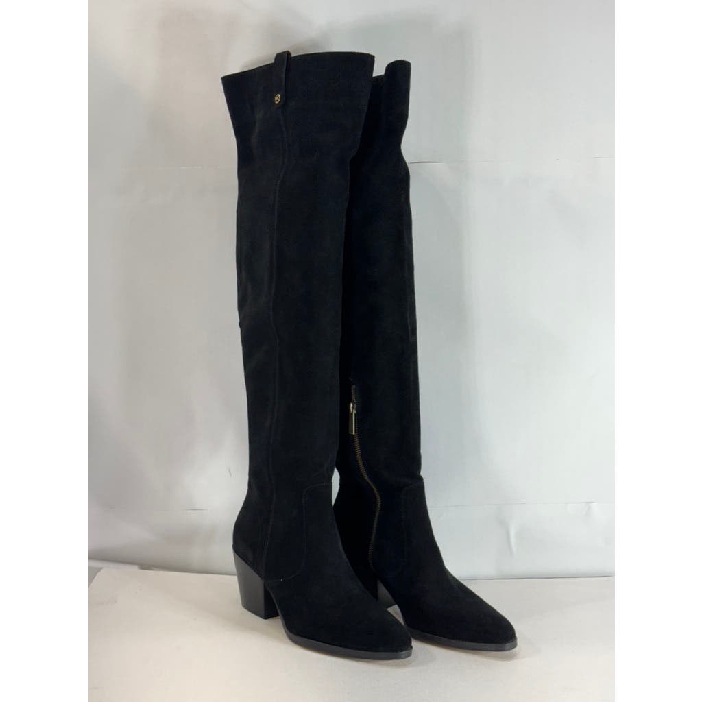 MICHAEL MICHAEL KORS Women's Black Harlow Over-The-Knee Block-Heel Boots SZ 7.5