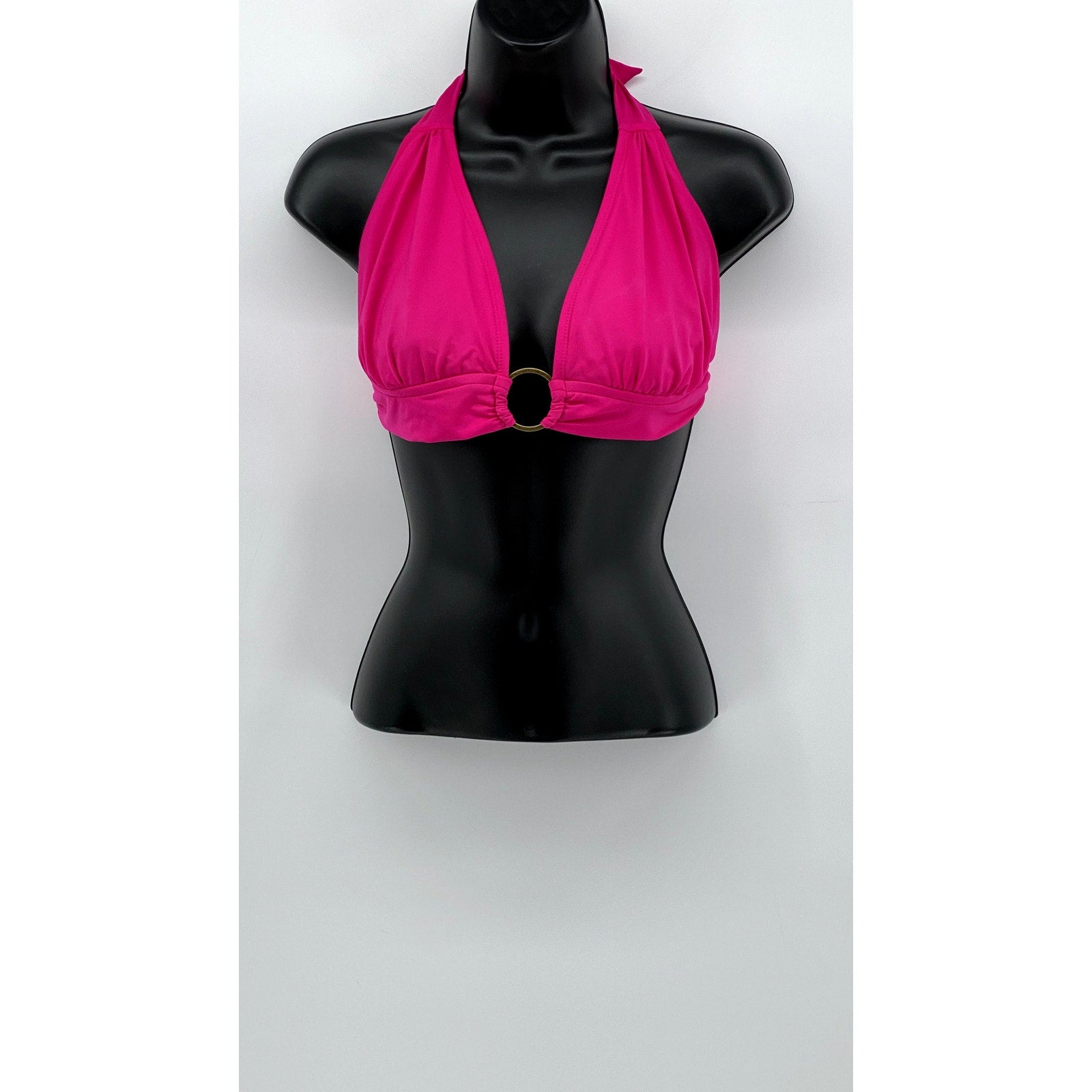UNBRANDED Women's Fuchsia O-Ring Halter Swim Top SZ OS