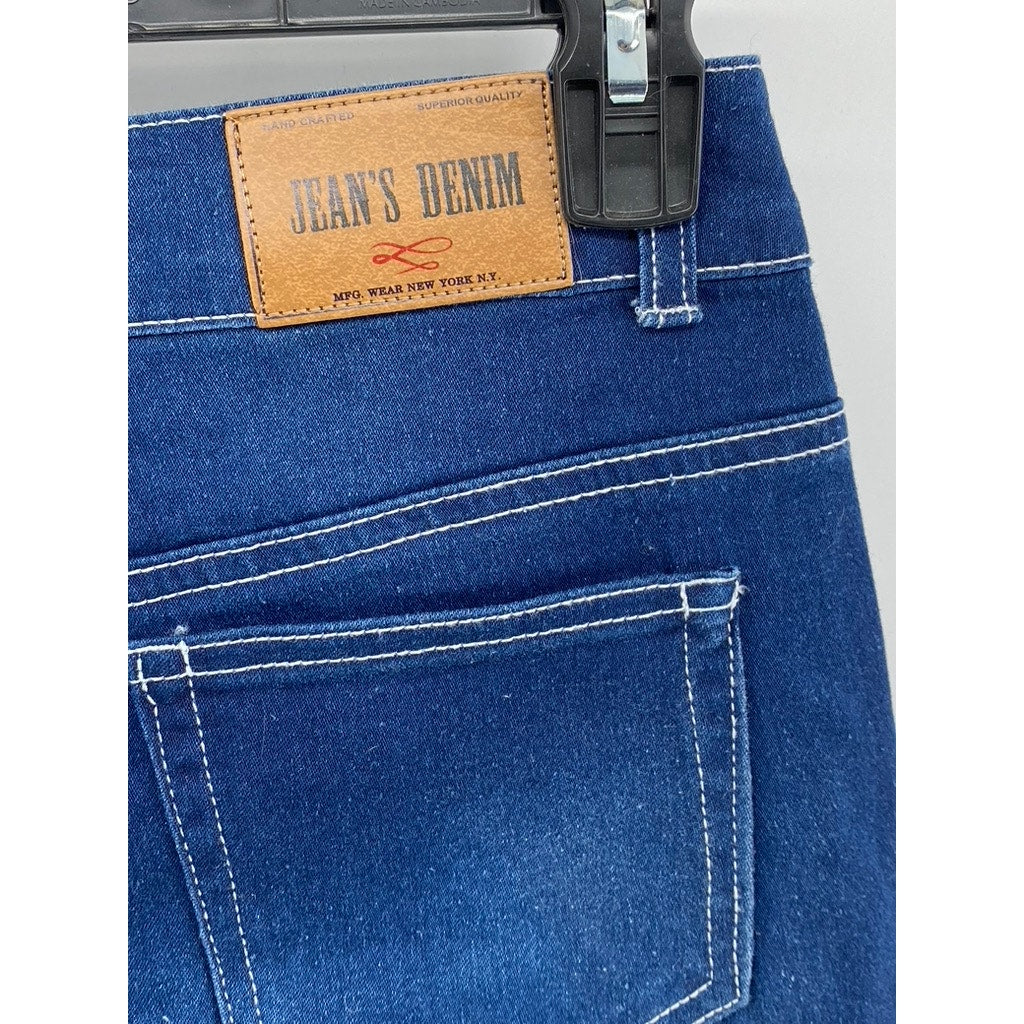 JEANS DENIM Women's Dark Blue Wash Regular-Fit Slim-Leg Jeans SZ 4
