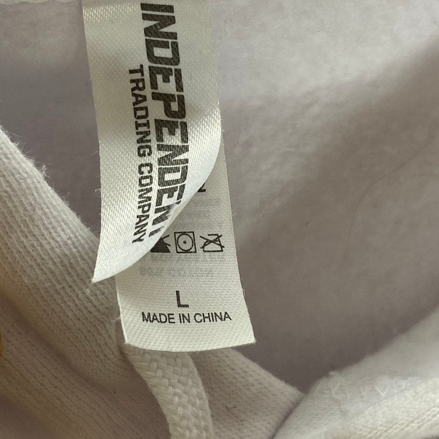 INDEPENDENT TRADING CO Women's White Okemo Custom Graphic Cropped Hoodie SZ L