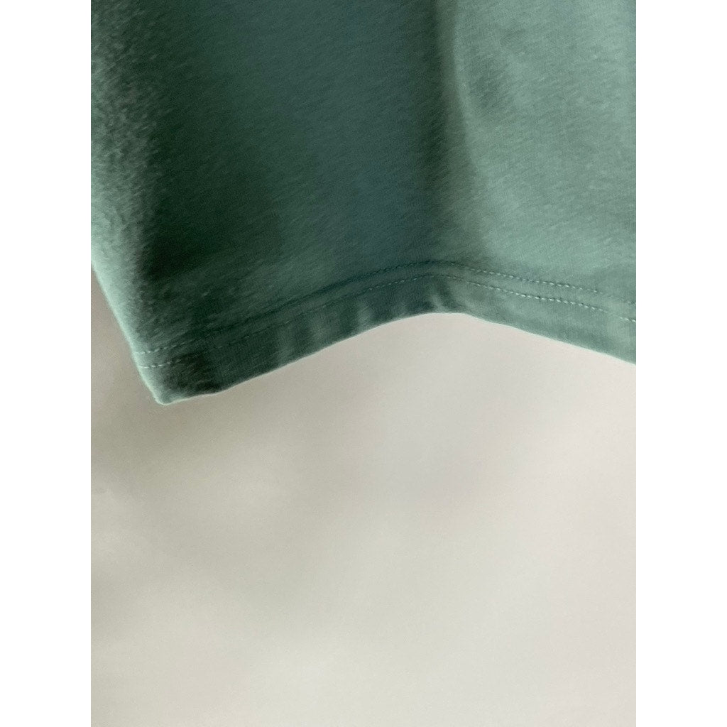 BEALEAS Women's Green V-Neck Solid Spaghetti Strap Organic Cotton Crop Top SZ XS