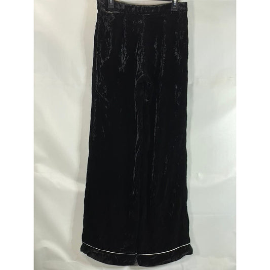 BARNEYS NEW YORK Women's Black Velvet Wide-Leg Pants SZ 42(US 6)