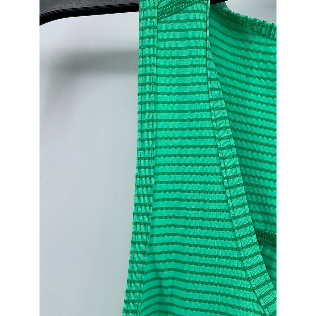 KIRKLAND SIGNATURE Women's Green Striped Scoop-Neck Tank SZ L