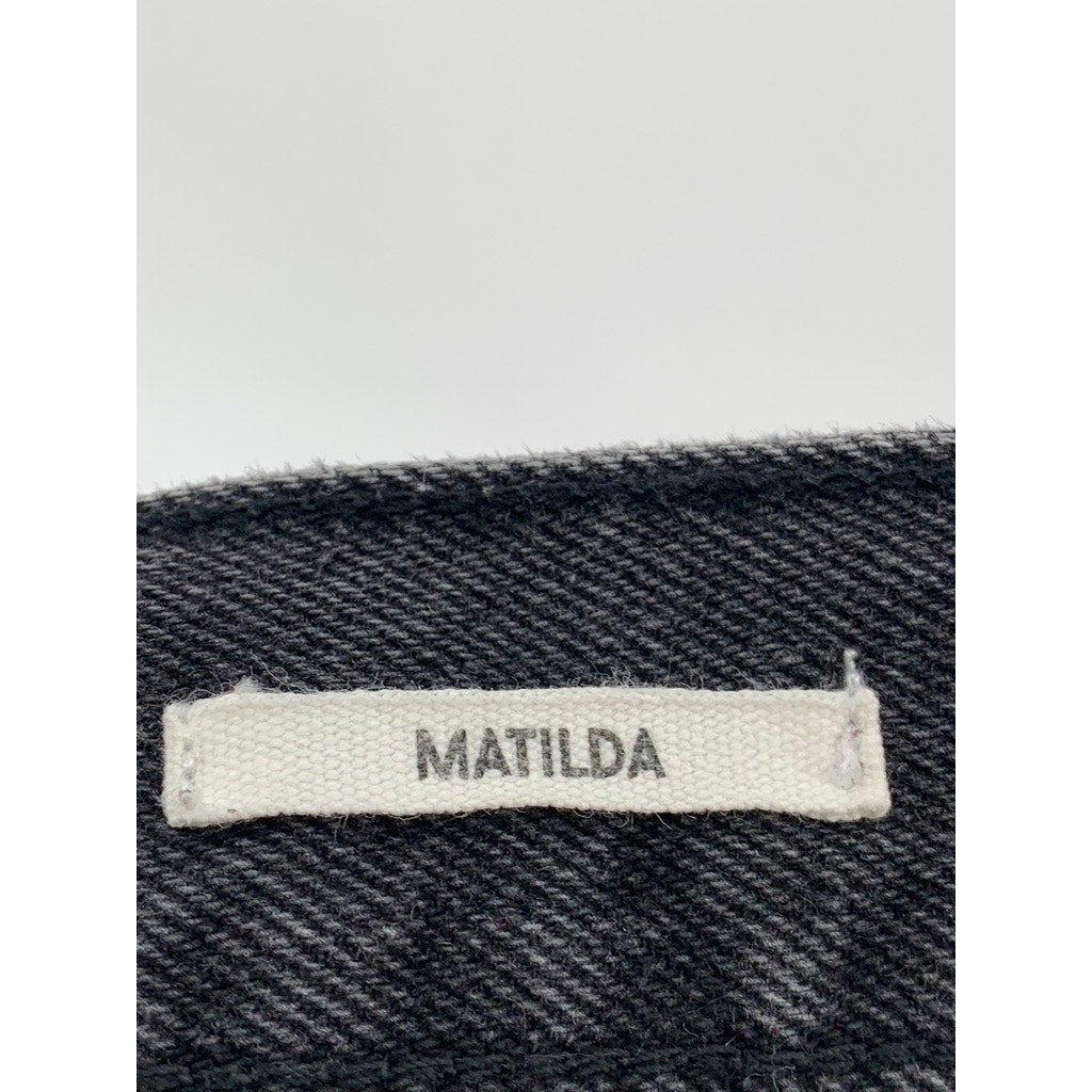 MNG Women's Washed Black Denim Straight-Leg Mid-Rise Matilda Jeans SZ 6