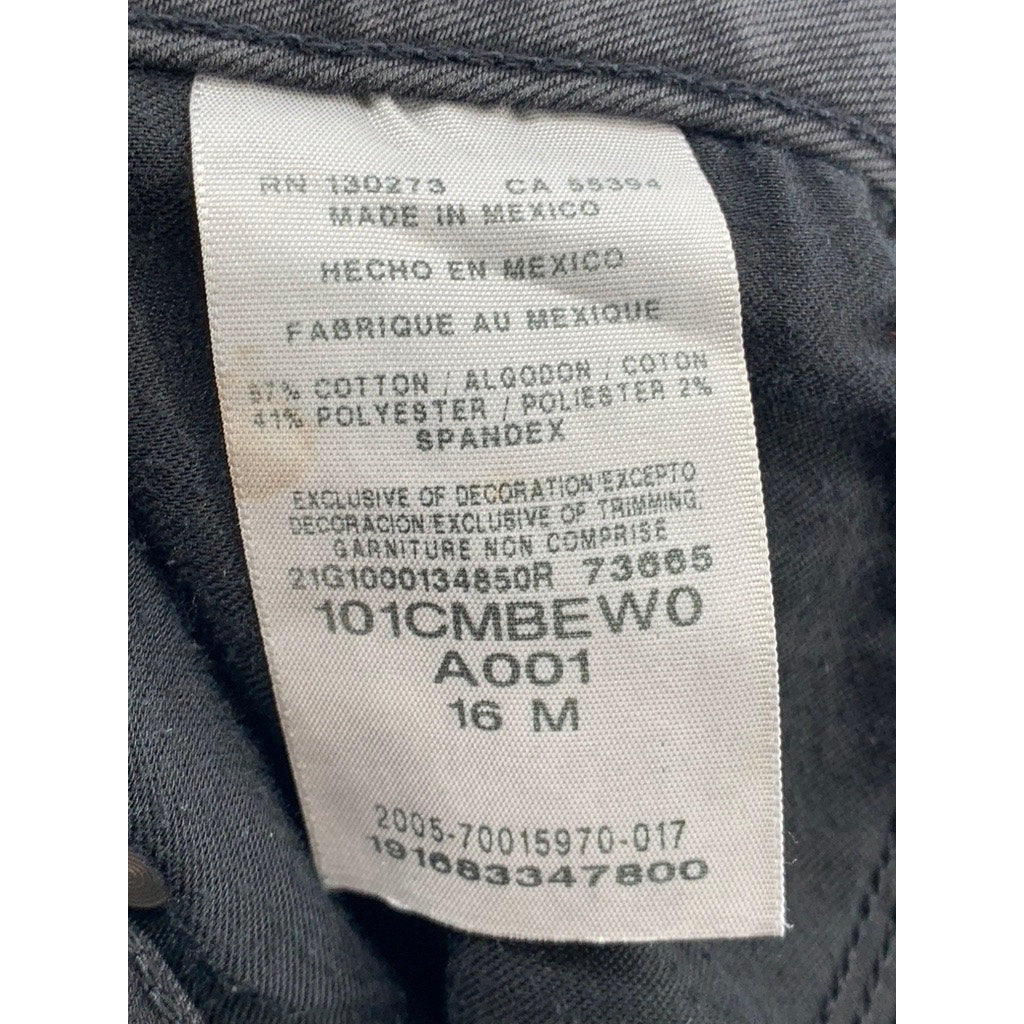 LEE Women's Black Mid-Rise Regular Fit Bootcut Jeans SZ 16