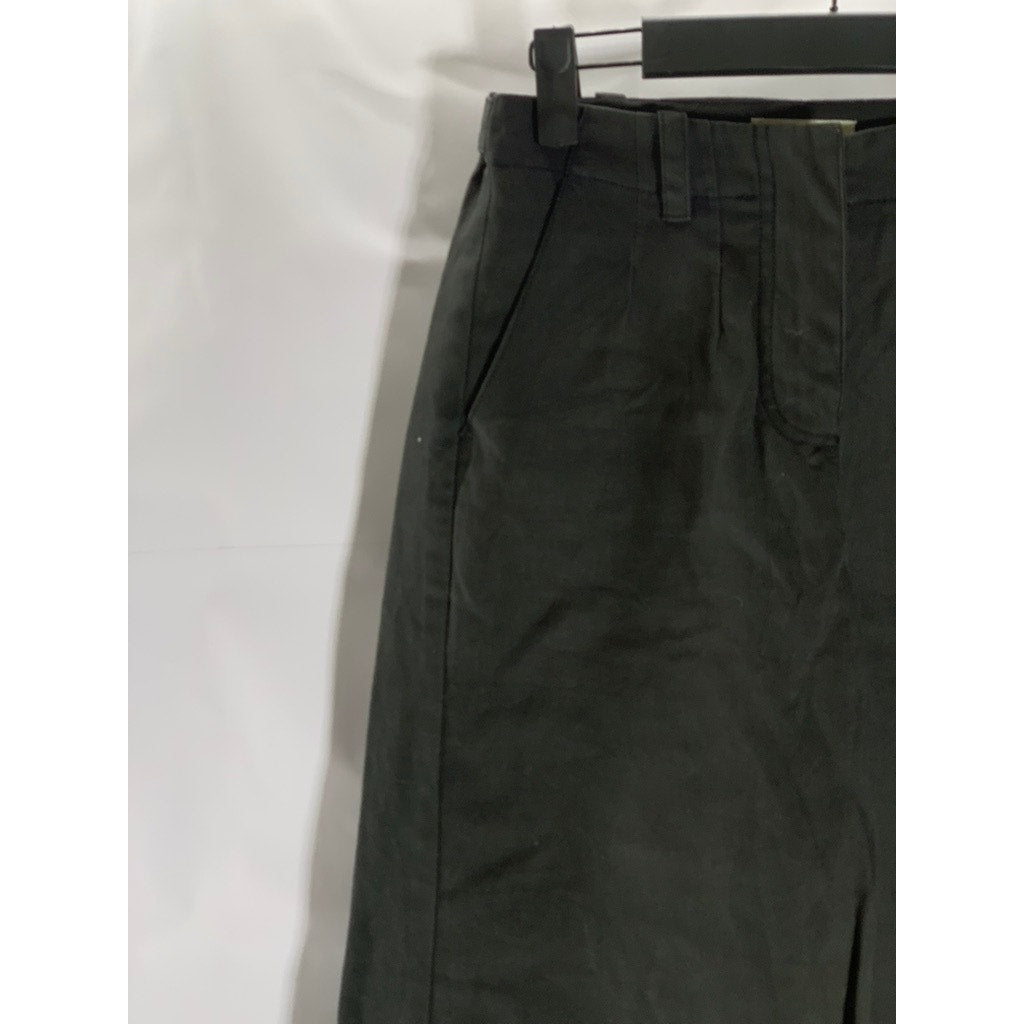 NEED Women's Black Solid Cotton-Linen Wide-Leg Pant SZ XS