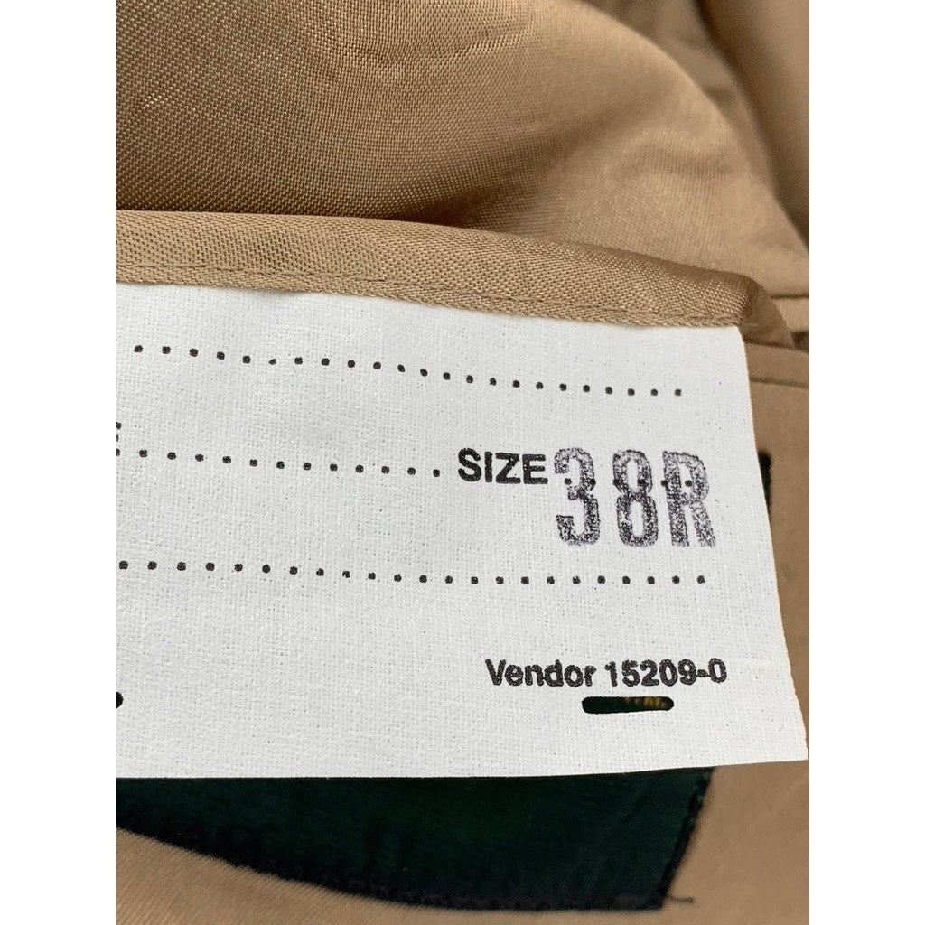 GLENSHIRE Men's Tan Wool Textured Two-Button Blazer SZ 38R