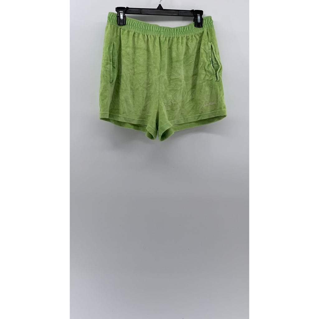 IETS FRANS Women's Green Velour Drawstring Pull-On Shorts SZ M