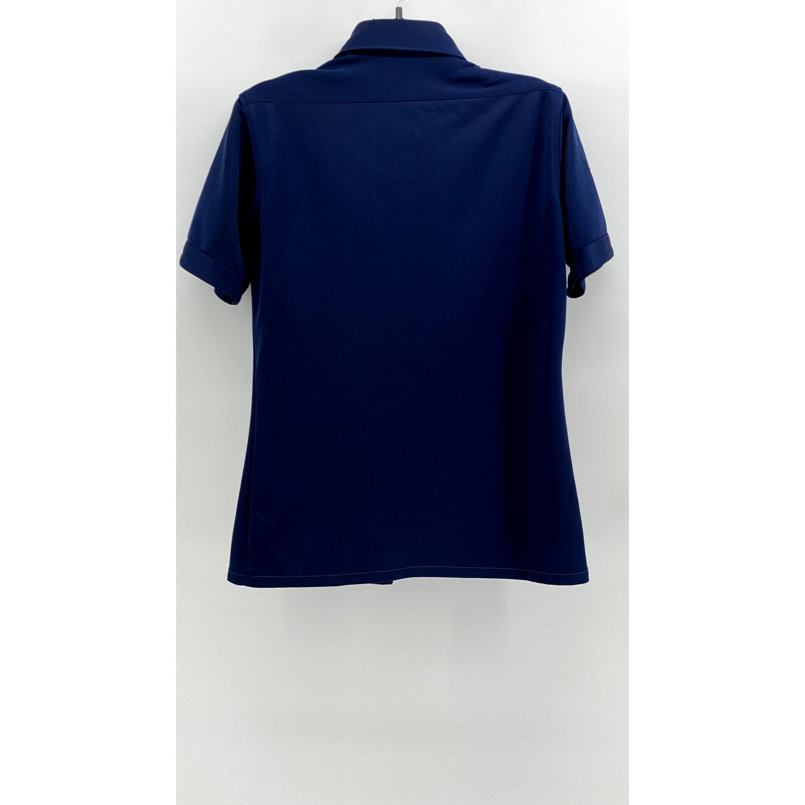 JCPENNY Men's Vintage Navy Button-Up Short Sleeve Shirt SZ M