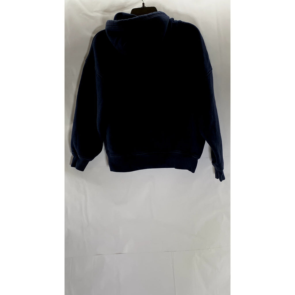 5252 BY OIOI Unisex Dark Navy/Red Patch Logo Casual Hoodie SZ S