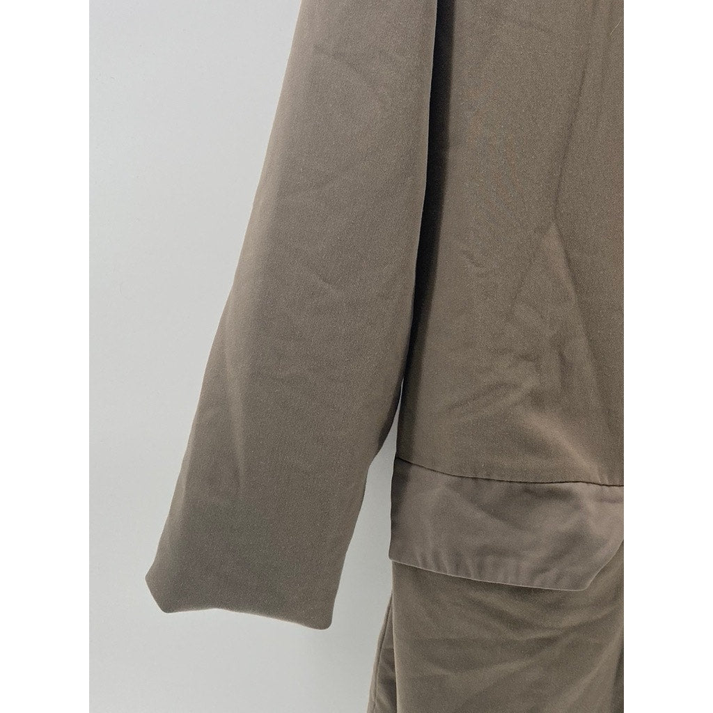 ORPHAN BIRD Women's Beige Cape Overlay Long Sleeve Button-Up Coat SZ S