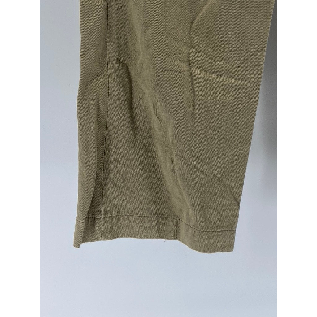 FINESILVER Men's Vintage Tan Straight-Leg Cotton Chino Pants SZ 30x30