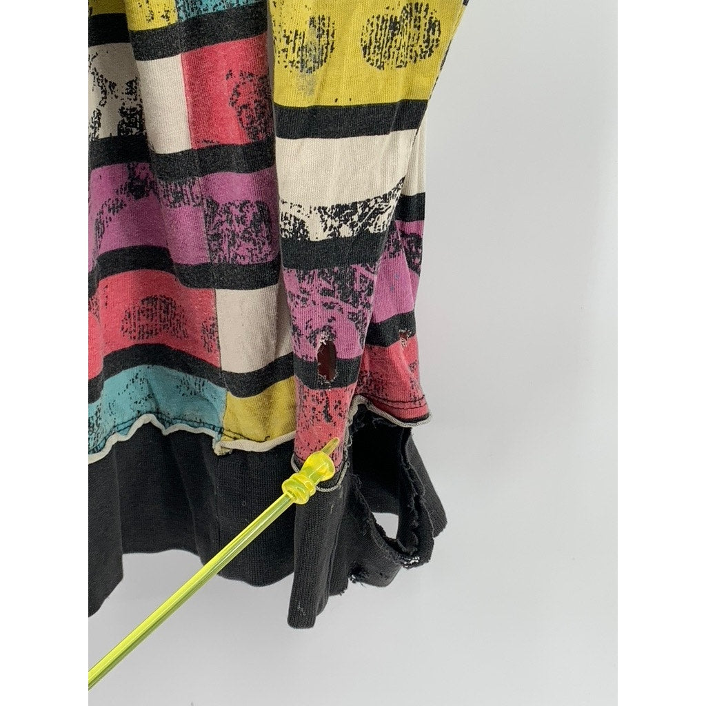 UNBRANDED Men's Black-Multi Striped Skull Graphic Casual Hooded Shirt SZ M