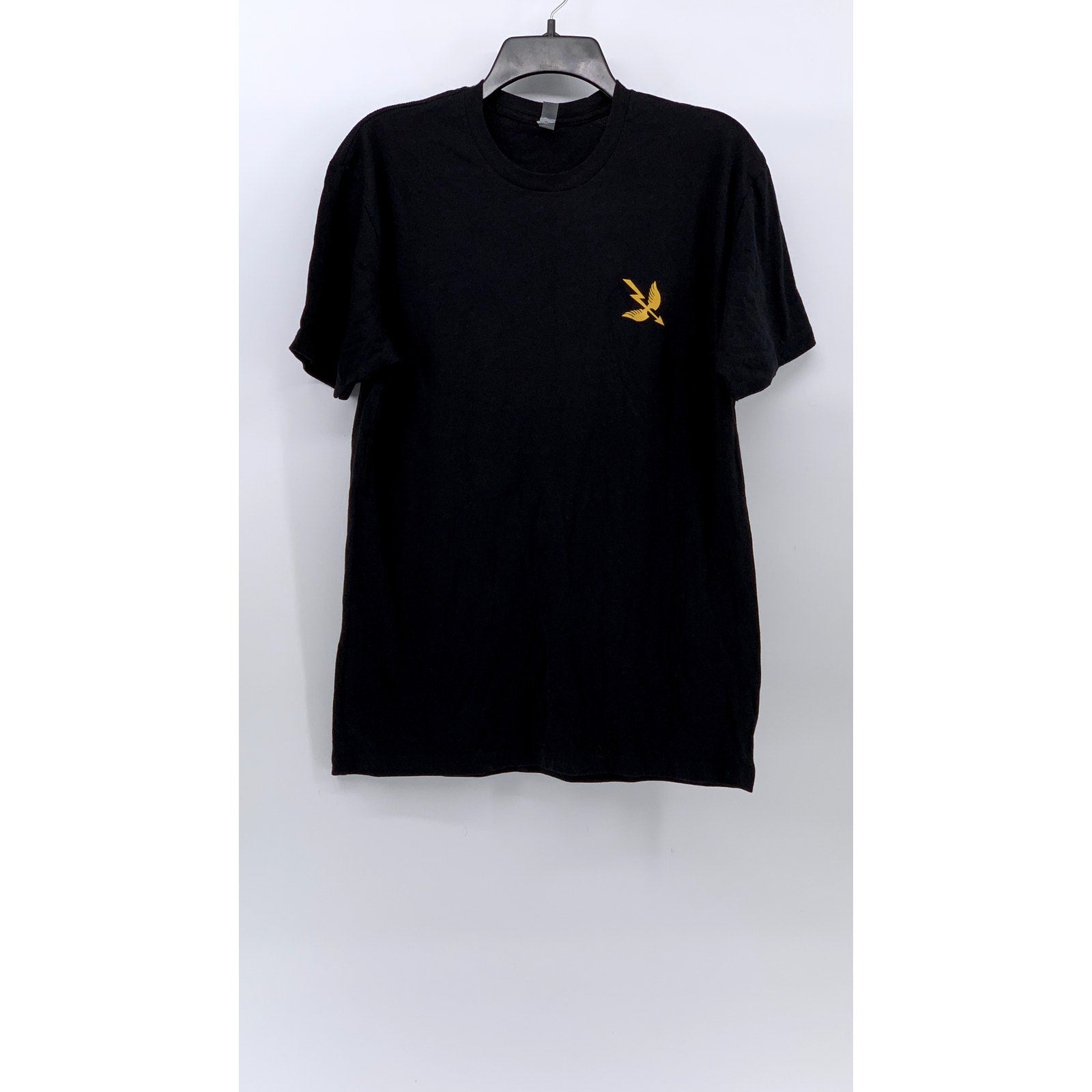 NEXT LEVEL APPAREL Men's Black Saint Archer Gold Crewneck Casual T-Shirt SZ M