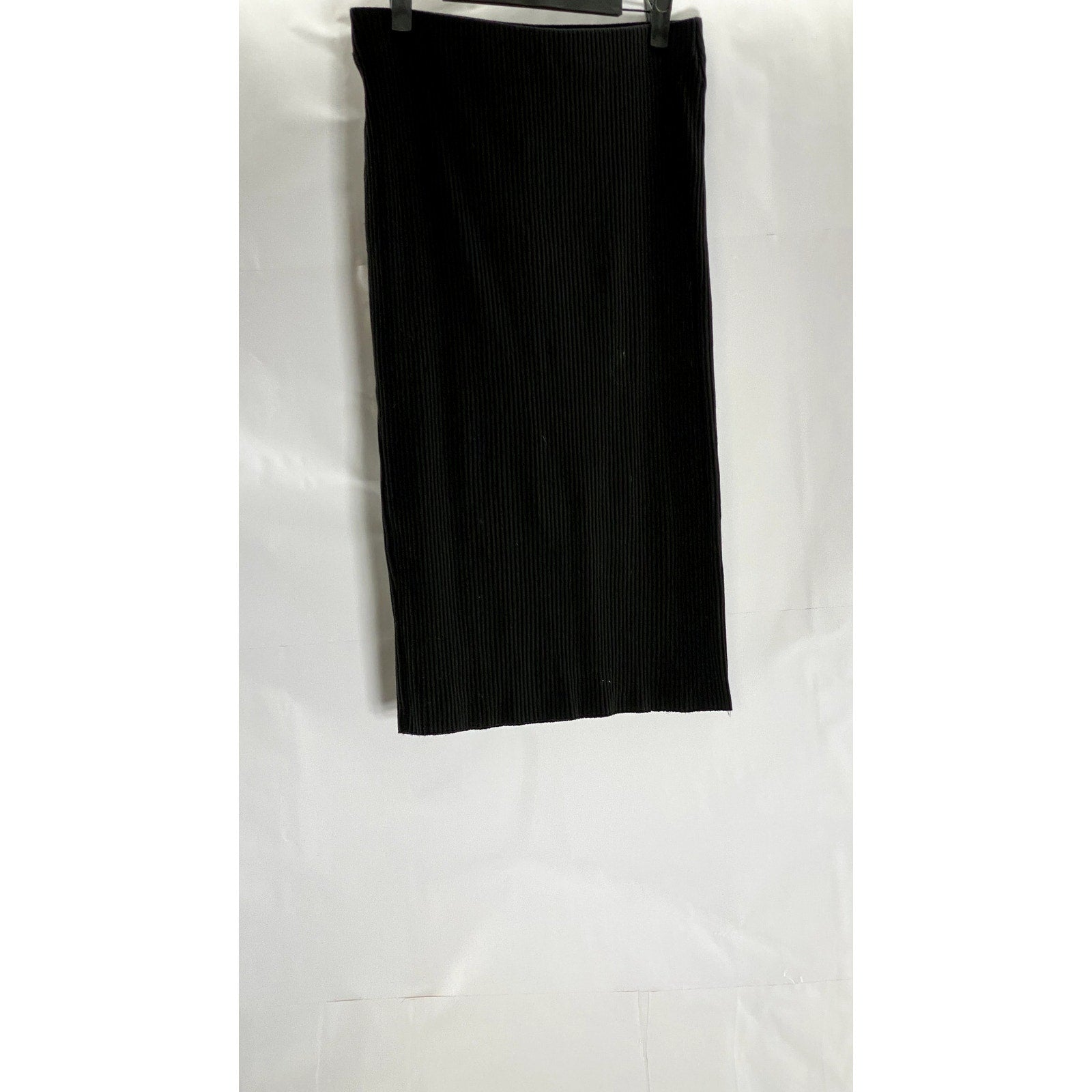 UNBRANDED Women's Black Ribbed Knee Length Sweater Skirt SZ S