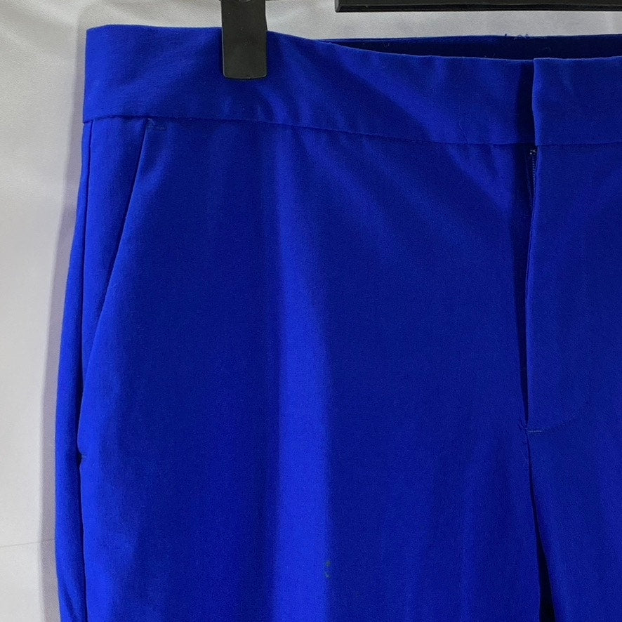 ZARA BASIC Women's Royal Blue Straight-Leg Slit Hem Dress Pant SZ 6