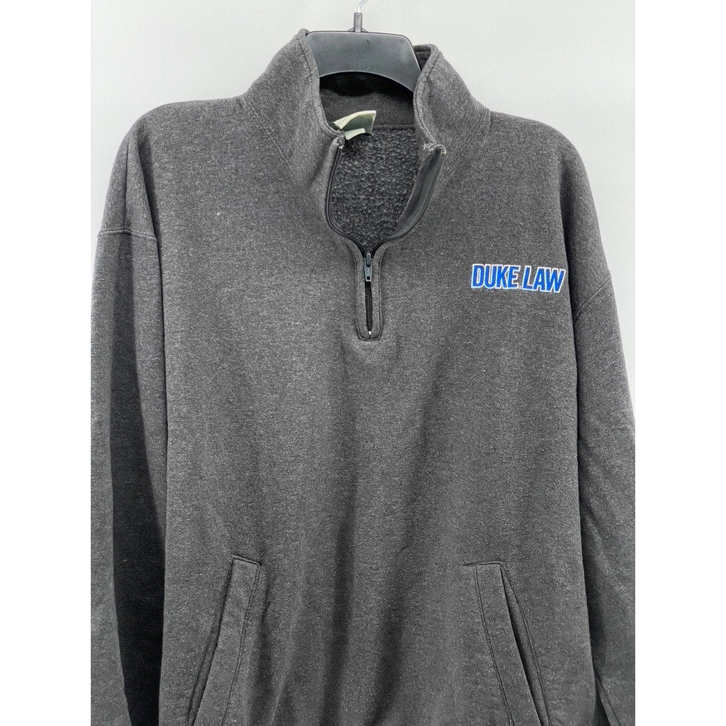 CHAMPION Men's Charcoal Eco Fleece Duke Law Half-Zip Pullover Sweater SZ XL