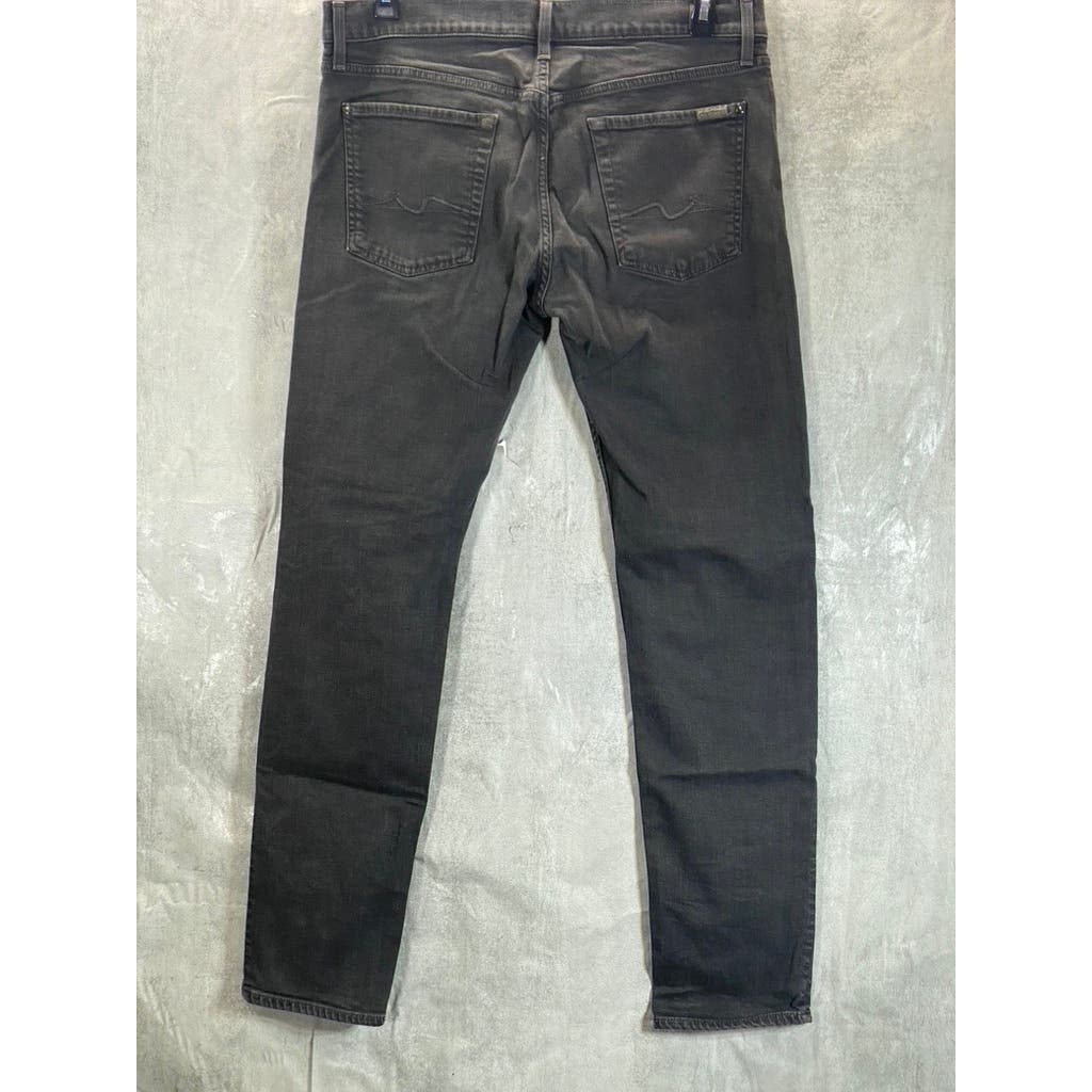 7 FOR ALL MANKIND Men's Black Paxtyn Skinny-Fit Denim Jeans SZ 36