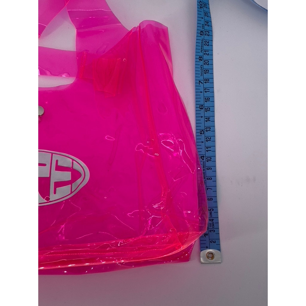UNBRANDED Women's Neon Pink Nylon Clear Tote Bag SZ OS