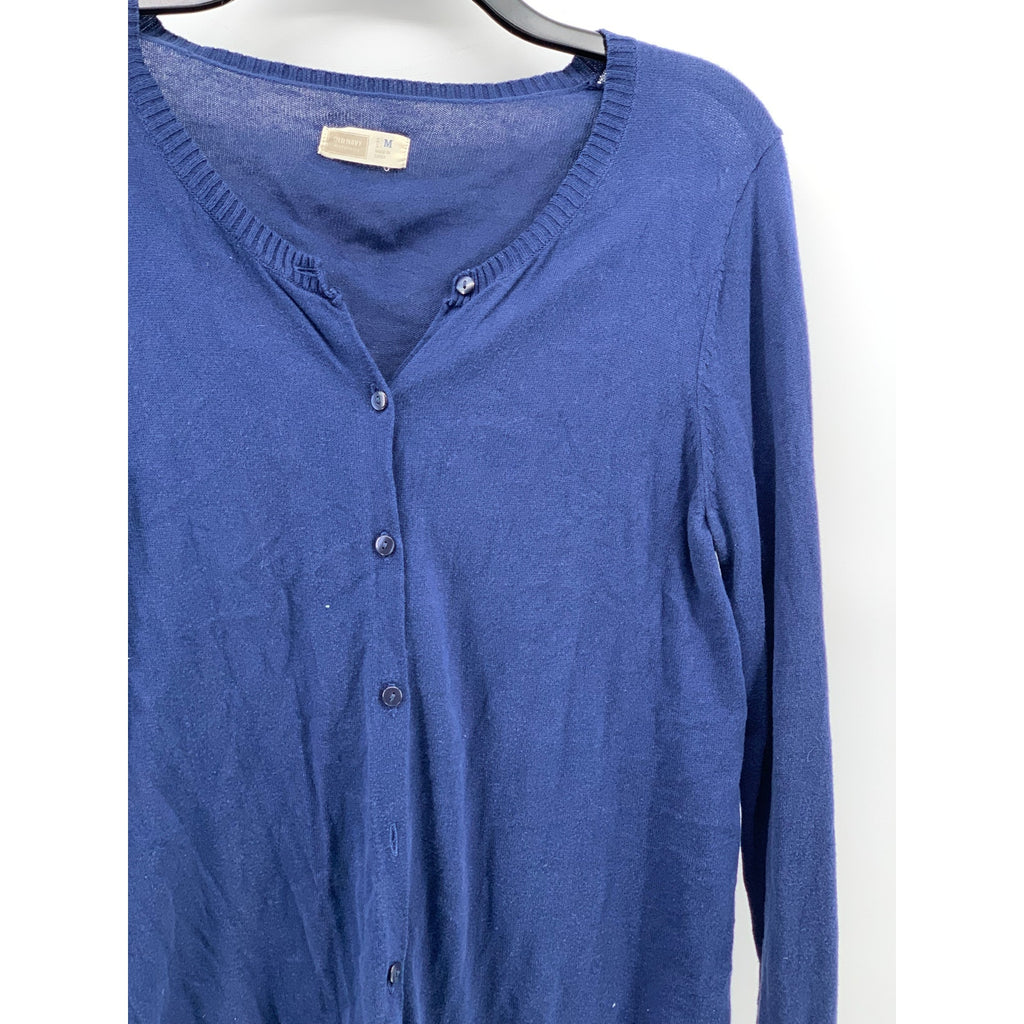 OLD NAVY Women's Maternity Navy Blue Knit V-Neck Button-Up Cardigan SZ M