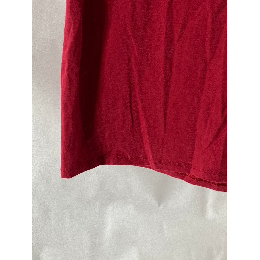 JOCKEY Men’s Red Solid Cotton Stretch V-Neck Short Sleeve T-Short SZ M