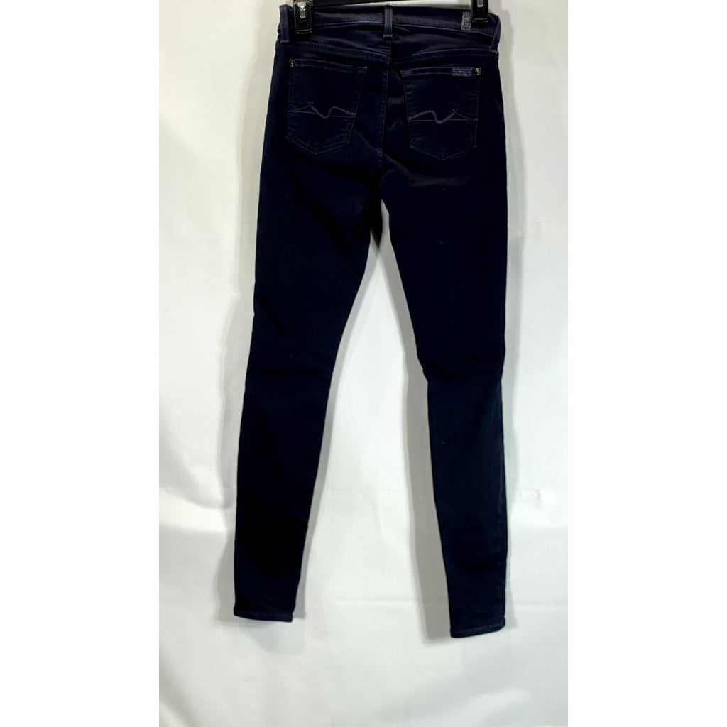 7 FOR ALL MANKIND Women's Dark Navy Skinny Five Pocket Ankle Jeans SZ 25