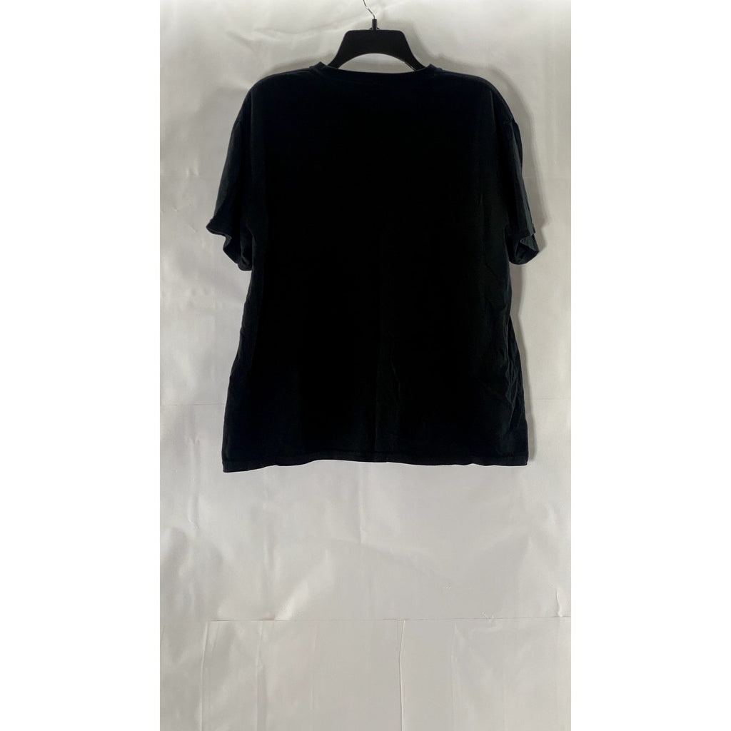 ECONSCIOUS Women's Black Warning No Small Talk Allowed Crewneck T-Shirt SZ L