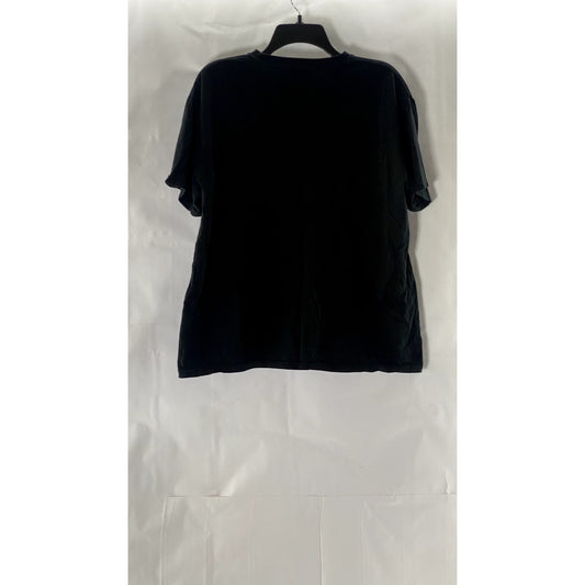 ECONSCIOUS Women's Black Warning No Small Talk Allowed Crewneck T-Shirt SZ L