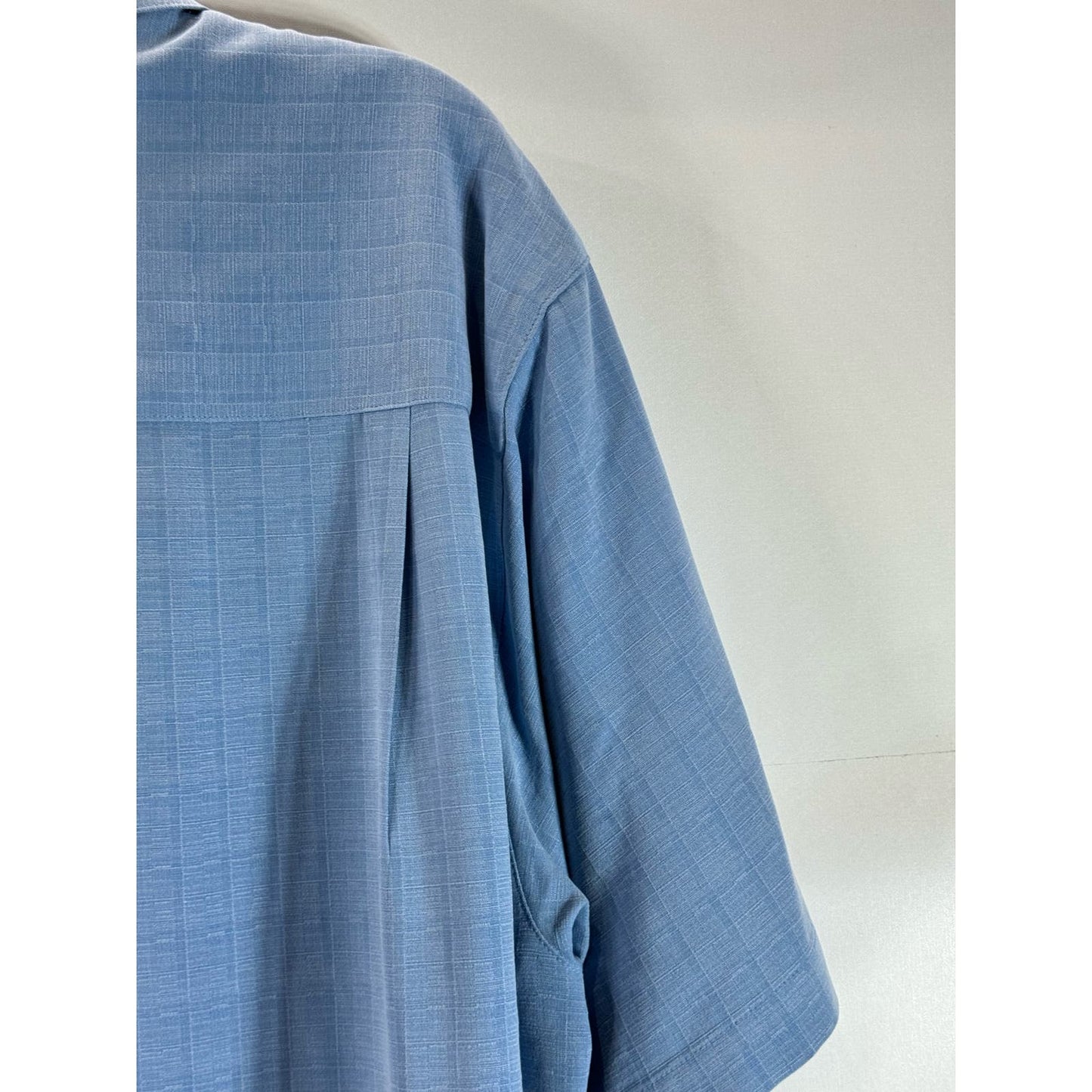 TOMMY BAHAMA Men's Blue Check Silk Button-Up Short Sleeve Shirt SZ L