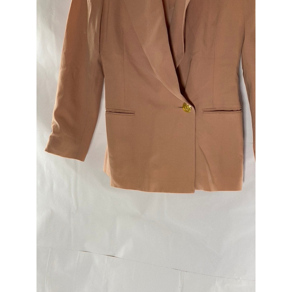 BICCI NEW YORK Women's Vintage Peach Wool Double Breast One-Button Blazer SZ 4