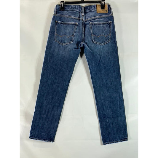 AMERICAN EAGLE OUTFITTERS Men's Medium Blue Faded Slim-Fit Denim Jeans SZ 30X30
