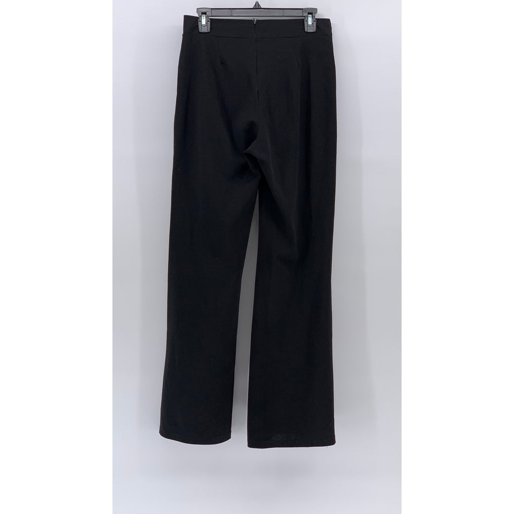 FASHION NOVA Women's Black High-Rise Asymmetrical Button Wide-Leg Pant SZ M