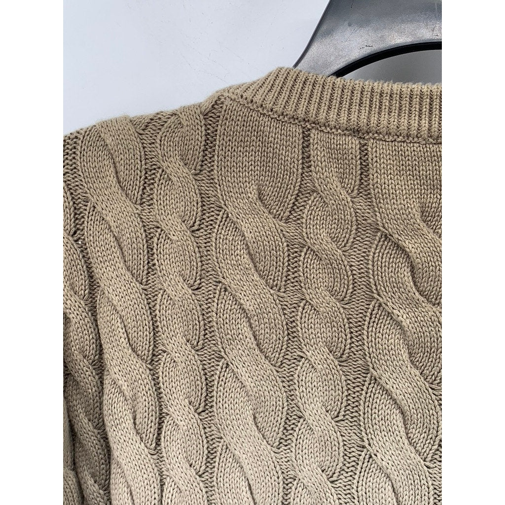 EXPRESS Men's Brown-Blue Dip Dye Cable Knit Sweater SZ M