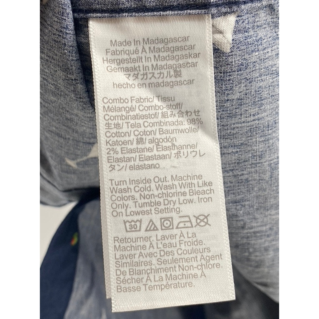 J.CREW Men's Navy Martini Classic-Fit Untucked Flex Washed Button-Up Shirt SZ S