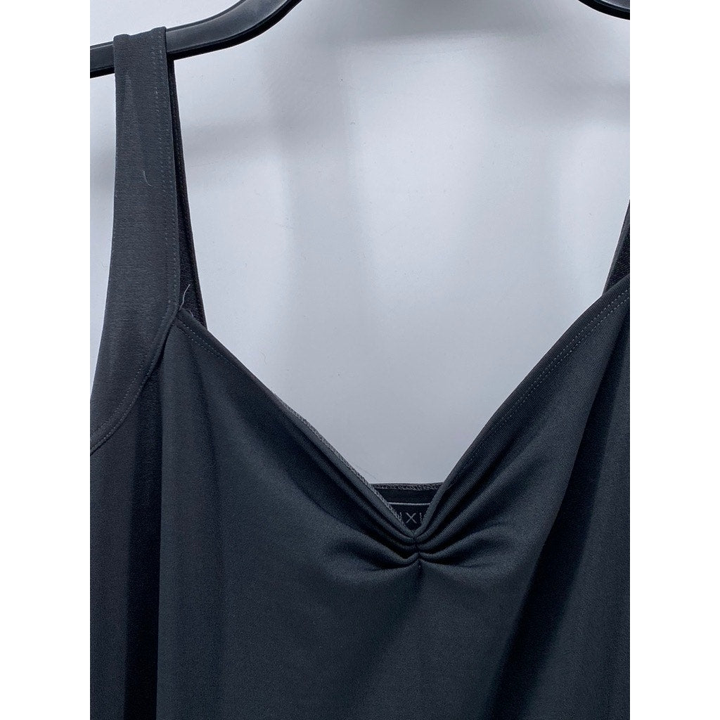 CEDUXION Women's Charcoal Gray Vintage 90's V-Neck Mini Dress SZ M