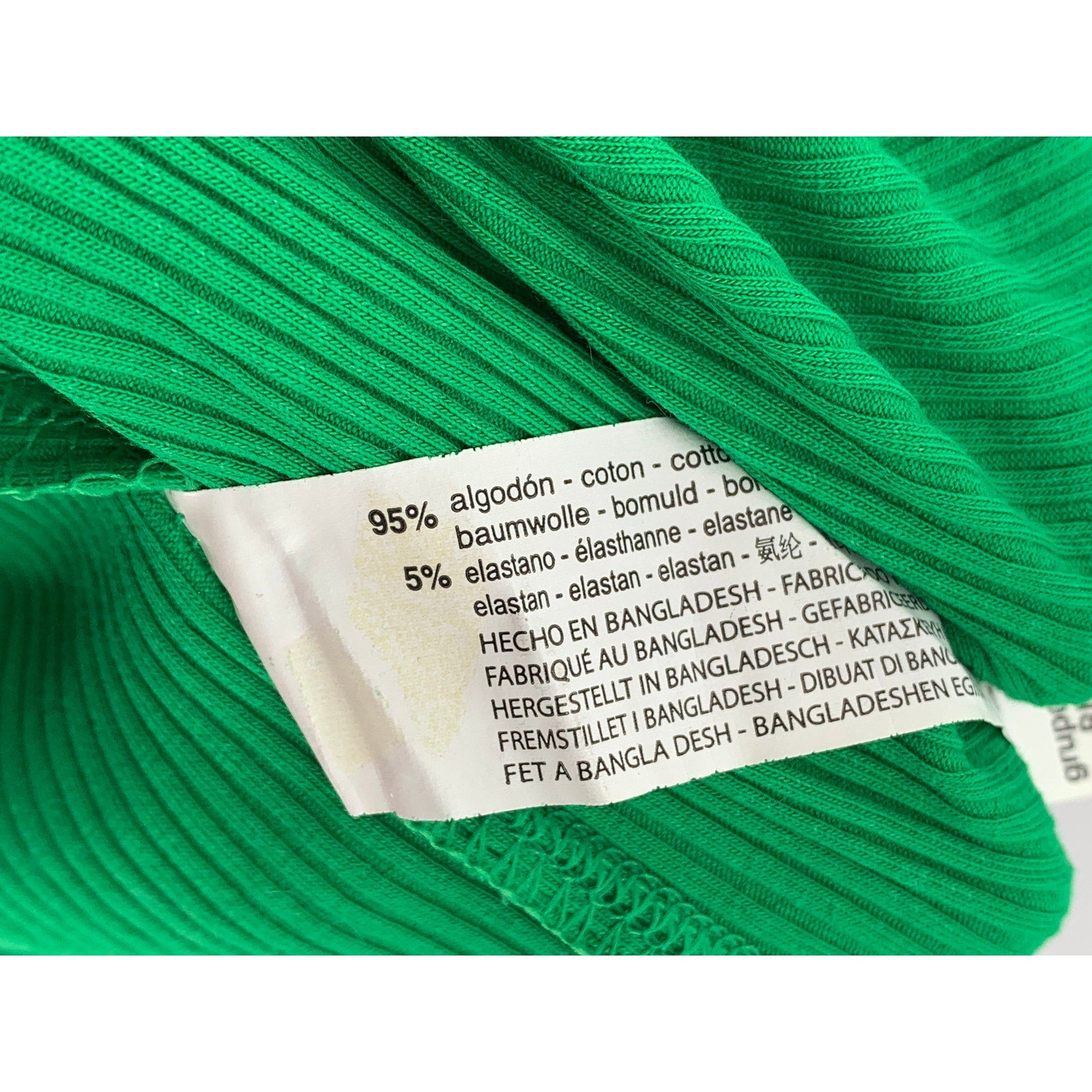 ZARA Women's Green Ribbed Scoop-Neck Spaghetti Strap Casual Tank Top SZ M
