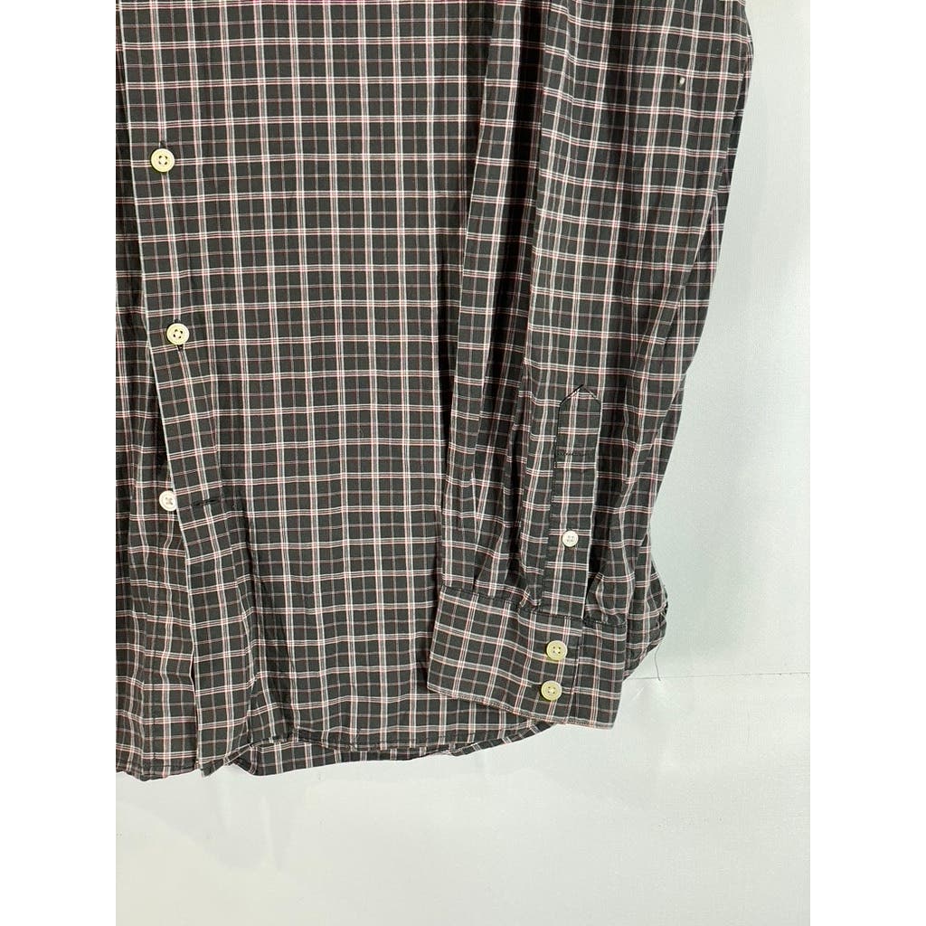 JOHN VARVATOS STAR U.S.A. Men's Black/Red Plaid Button-Up Long Sleeve Shirt SZ L
