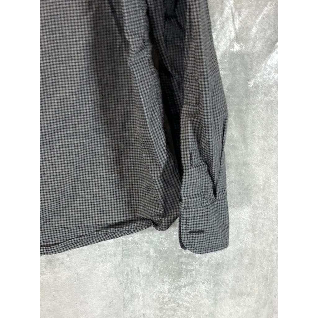 BANANA REPUBLIC Men's Tall Black Organic Untucked Button-Up Shirt SZ M/T