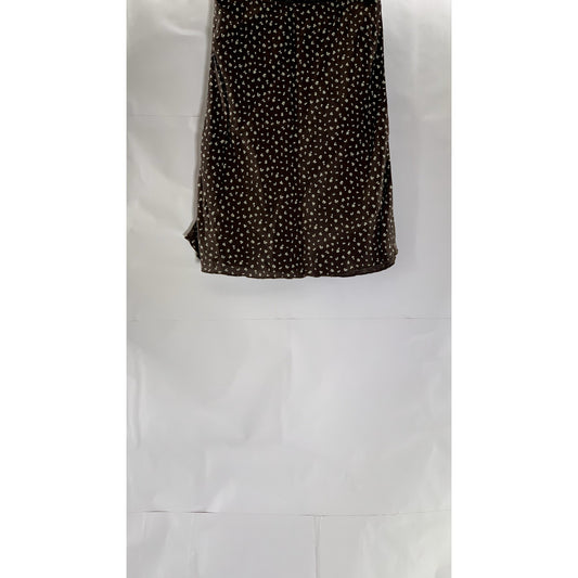 BRANDY MELVILLE Women's Brown Floral Lace-Trim Knee Length Skirt SZ OS