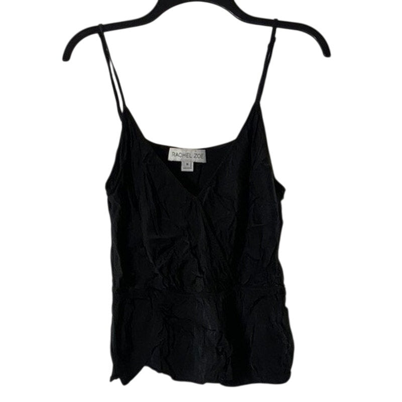 RACHEL ZOE Women's Black Surplice Neck Spaghetti Strap Tank Top SZ M