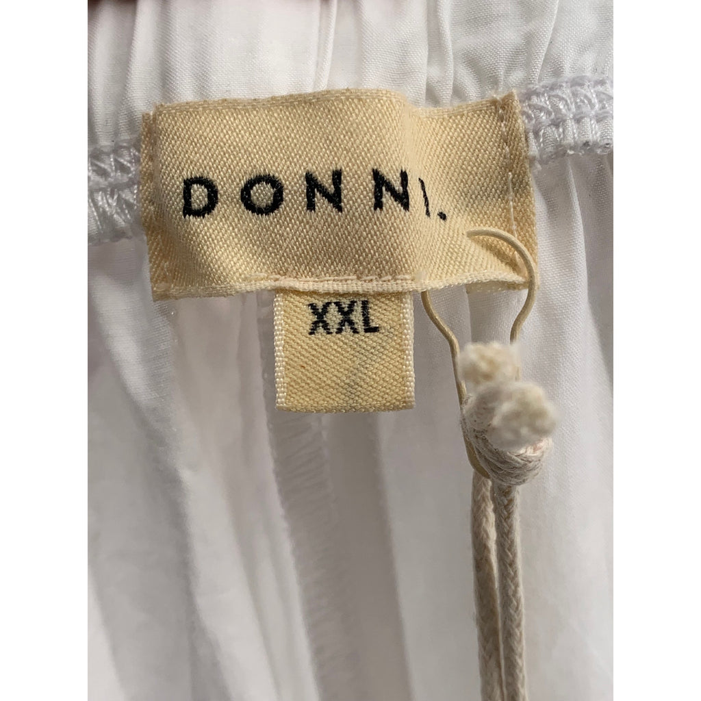 DONNI. Women’s White Drawstring Pull-On Lightweight Straight-Leg Pant SZ XXL