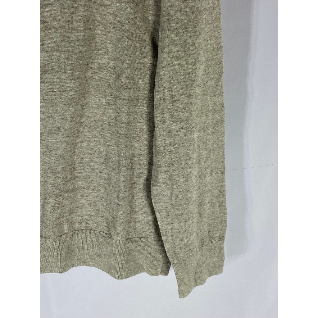 H&M Men's Gray Knit Cotton Crewneck Lightweight Pullover Sweater SZ L