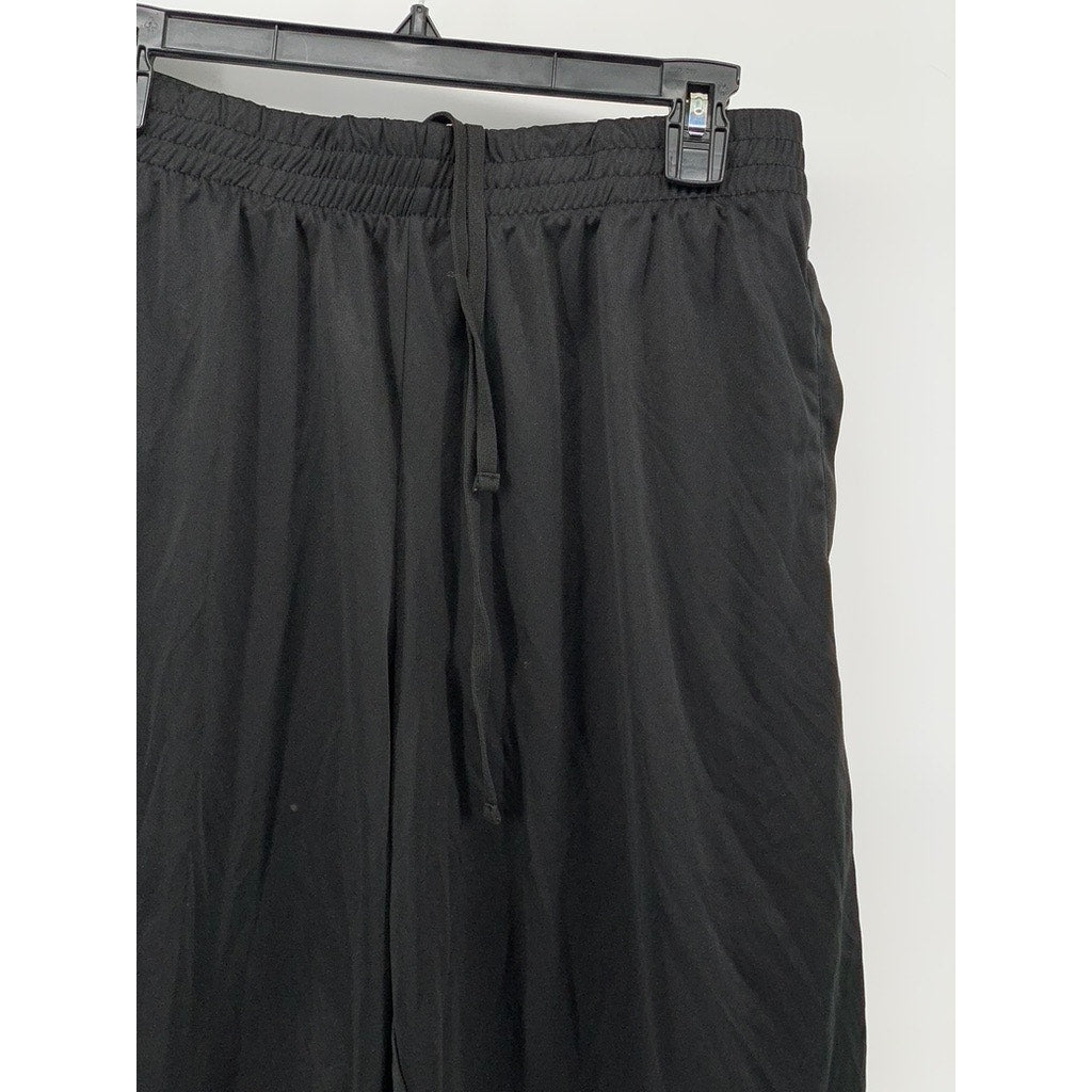 UNBRANDED Men's Black Solid Pull-On Relaxed Fit Casual Active Shorts SZ L