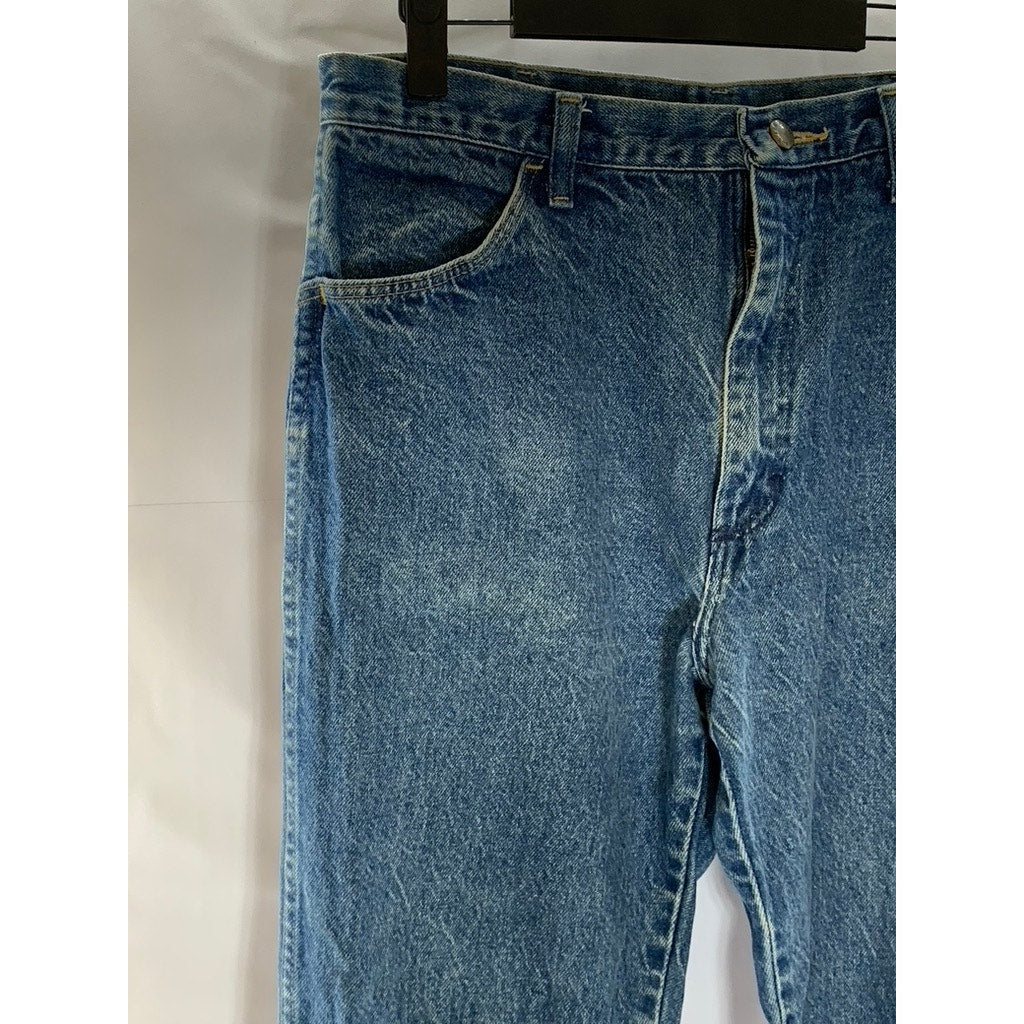 RUSTLER Men's Vintage Blue Denim Four-Pocket Bootcut Jeans SZ 31X32